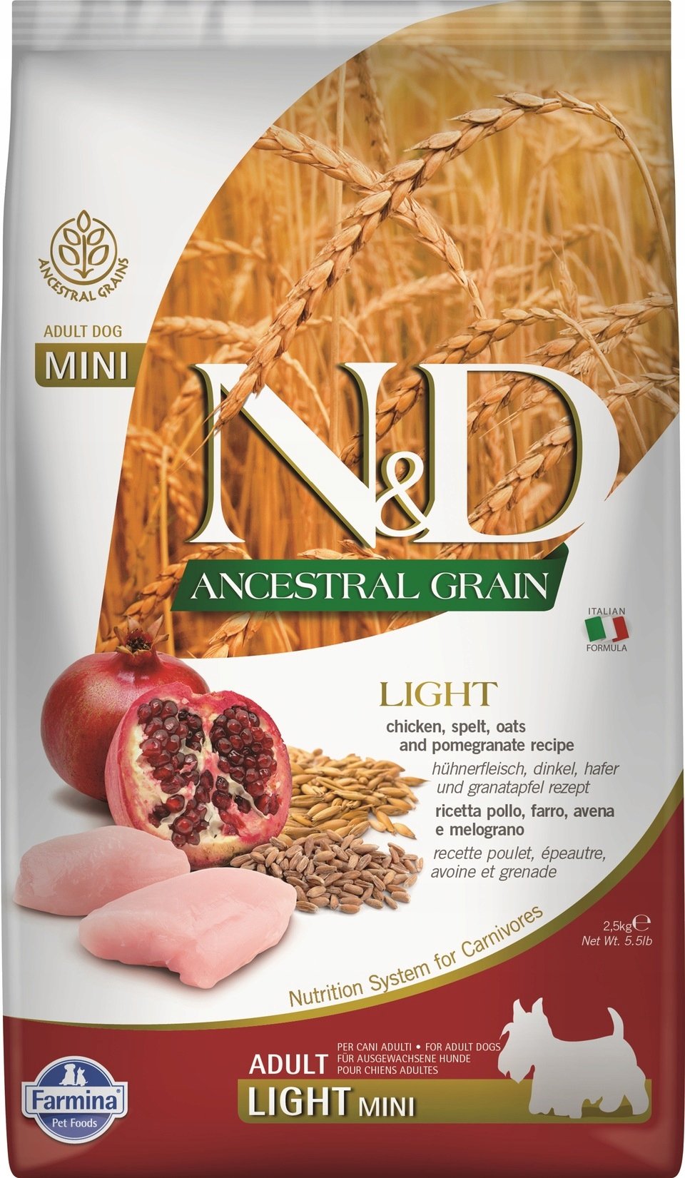 Farmina N&D Ancestral Grain Light Chicken&Pomegranate 2,5 kg