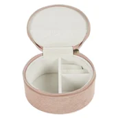 Biżuteria - akcesoria - Szkatułka sztruksowa Velo różowa - miniaturka - grafika 1