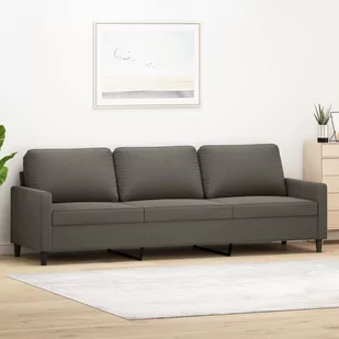 Lumarko Sofa 3-osobowa, ciemnoszara, 210 cm, obita aksamitem - Sofy i kanapy - miniaturka - grafika 1