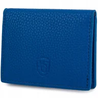Etui na dokumenty i karty - Etui na wizytówki portfel na karty dokumenty Skóra Naturalna Niebieski - miniaturka - grafika 1