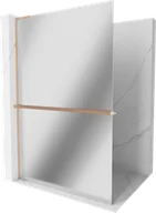 Ścianki i drzwi prysznicowe - Mexen Kioto+ L ścianka prysznicowa z półką Walk-in 100 x 200 cm, lustro, miedź szczotkowana - 800-100-123-65-50 - miniaturka - grafika 1