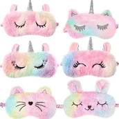 Akcesoria do bielizny - Ubiuo Maska do spania jednorożca Tęczowa maska na oczy Pluszowa osłona oczu Królik Opaska na oczy Kot Sleep Eye Cover Soft Zabawny cień do spania M... - miniaturka - grafika 1