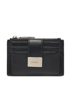 Calvin Klein Portfel damski Hardware Snap Top Zip Cardholder K60K612959 Czarny - Portfele - miniaturka - grafika 1