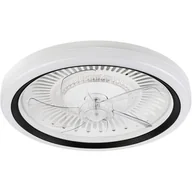 Lampy sufitowe - Plafon z wiatrakiem LAMKUR Gemma LM-FL-2.227 49908 Biało-czarny - miniaturka - grafika 1