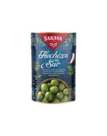 Zdrowa żywność - Oliwki SARASA Hechizos puszka 4200g - zielone oliwki z pestką w zalewie z oliwą z oliwek oraz przyprawami - miniaturka - grafika 1