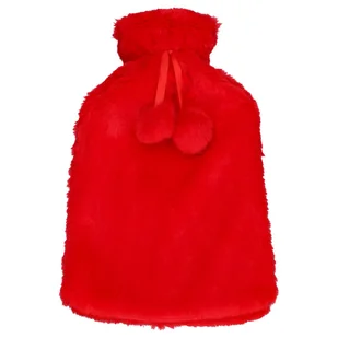 Termofor Gumowy W Pokrowcu Polarowym Czerwony 2L - Termofory - miniaturka - grafika 1