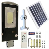 Lampy ogrodowe - LATARNIA OGRODOWA LAMPA SOLARNA NA SŁUP MOCNA 200W PANEL ULICZNA 247LED - miniaturka - grafika 1