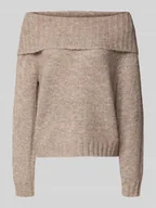 Swetry damskie - Sweter z dzianiny o kroju regular fit z dodatkiem wełny model ‘SHINE’ - miniaturka - grafika 1