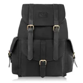 Plecaki - Plecak vintage PAOLO PERUZZI SI-05-BL czarny - miniaturka - grafika 1