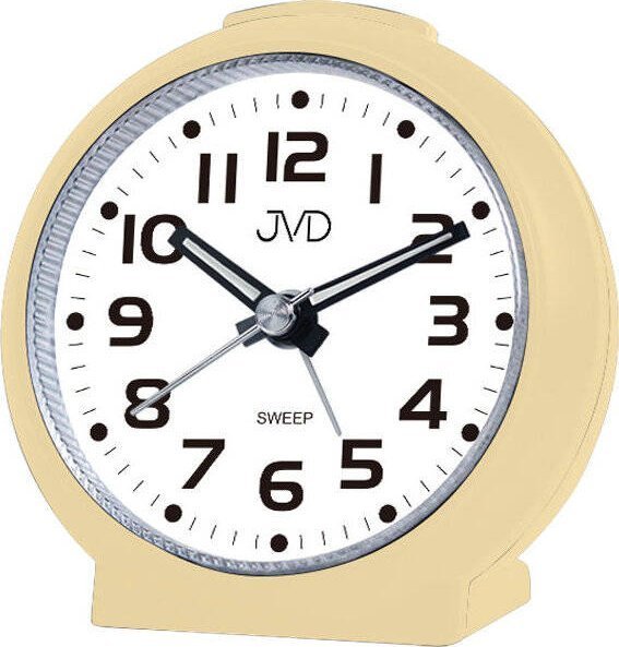 Budzik JVD SRP8514.2 8 cm płynący sekundnik drzemka podświetlenie .