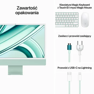 Apple iMac 24" 4,5K Retina M3 8-core CPU + 10-core GPU / 16GB / 512GB SSD / Gigabit Ethernet / Zielony (Green) - Zestawy komputerowe - miniaturka - grafika 10