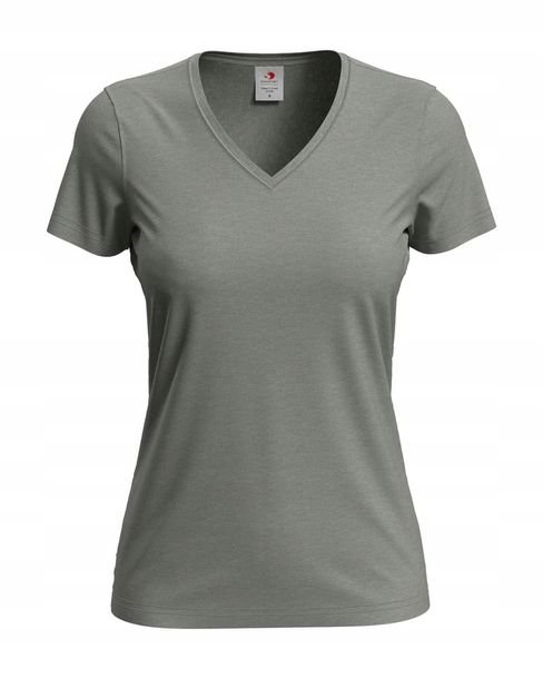 Koszulka damska T-shirt damski Stedman V-neck ST2700 Grey Heather L