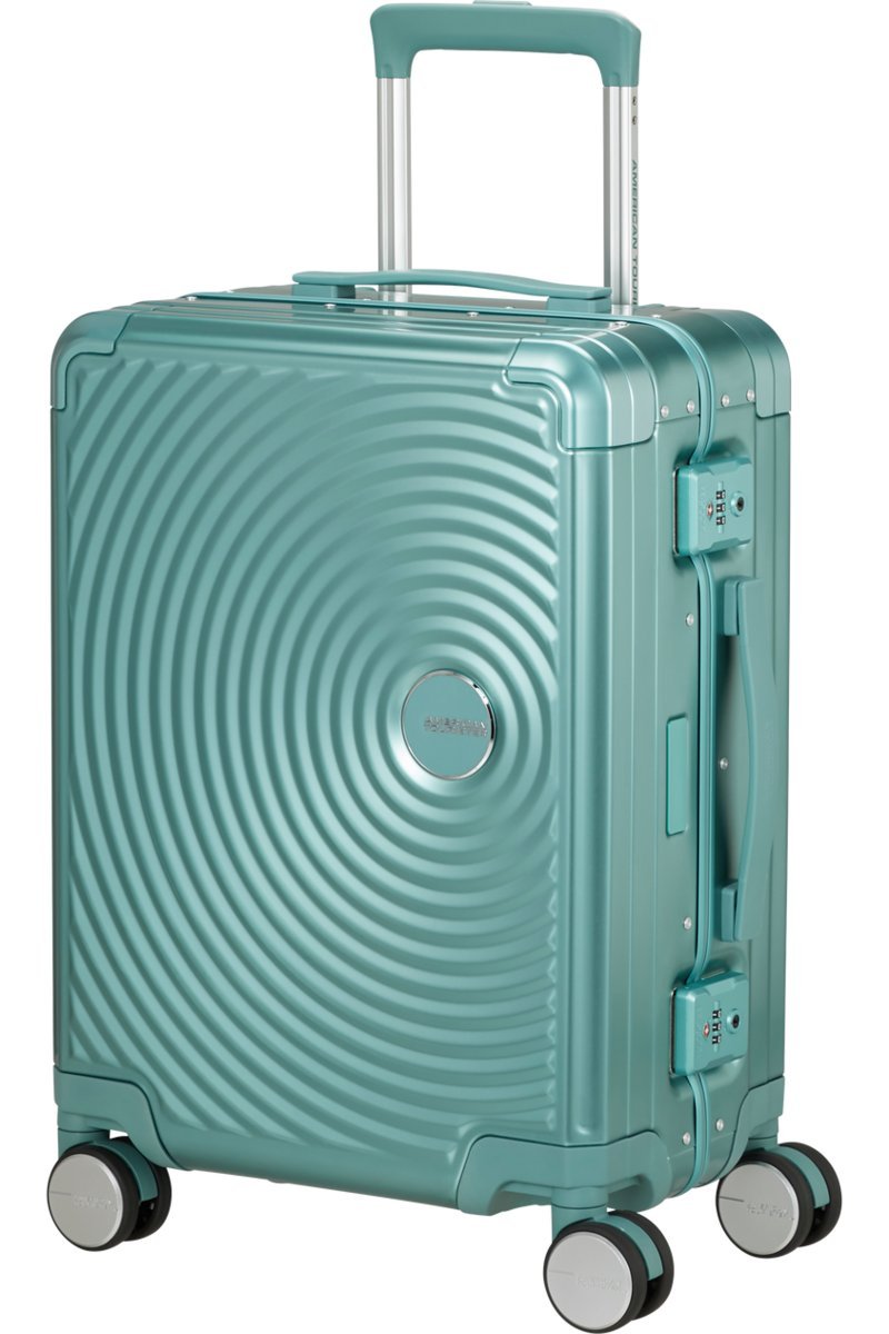 Walizka kabinowa American Tourister Soundbox Alu 55cm turkusowa