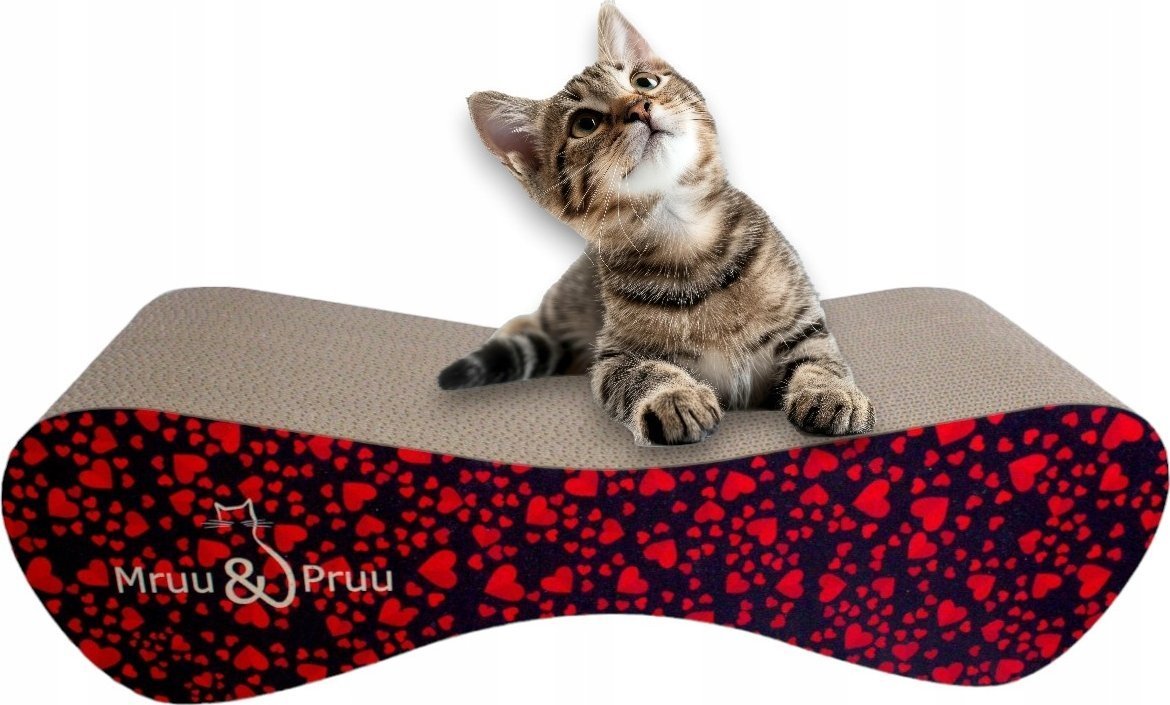 Drapak dla kota czarny w serca duży MIMI 70x23x24 cm MruuPruu
