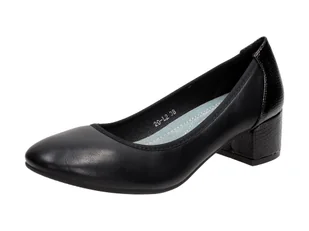 Czarne czółenka damskie S.Barski 20-l2 Obcas - S.BARSKI - Czółenka - miniaturka - grafika 1