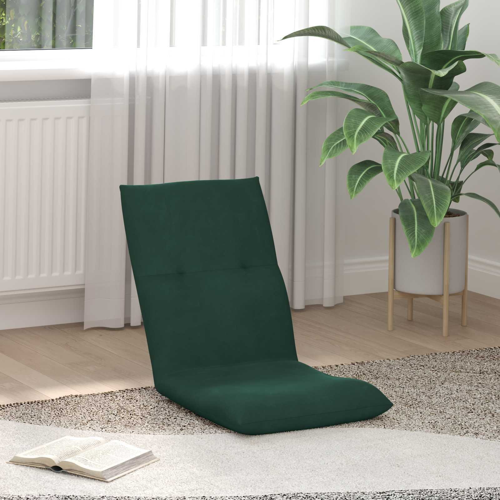 vidaXL vidaXL Krzesło na podłogę Ciemna zieleń 46 x 50 x 61 cm Aksamit