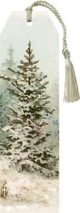 Zakładka 155 ze wstążką Zimowy las - Zakładki do książek - miniaturka - grafika 1