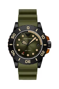 Zegarek Emporio Armani zegarek męski kolor zielony - Zegarki męskie - miniaturka - grafika 1