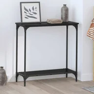 Konsole i sekretarzyki - vidaXL Konsola Czarny dąb 75 x 30.5 x 75 cm Materiał drewnopochodny - miniaturka - grafika 1