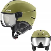 Kaski narciarskie - Uvex Kask narciarski Instinct Visor 56626030 Khaki - miniaturka - grafika 1
