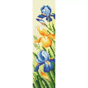 Haft Krzyżykowy - Zestaw Do Haftu - Zakładka - Irysy - Pasmanteria - miniaturka - grafika 1