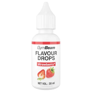 GymBeam Flavor Drops, krople aromatyzujące, strawberry, 30 ml - Soki i napoje niegazowane - miniaturka - grafika 1