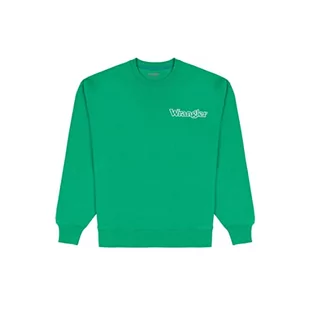 Wrangler Męska bluza graficzna Crew Sweater, Leprechaun Green, XL, zielony, XL - Bluzy męskie - miniaturka - grafika 1