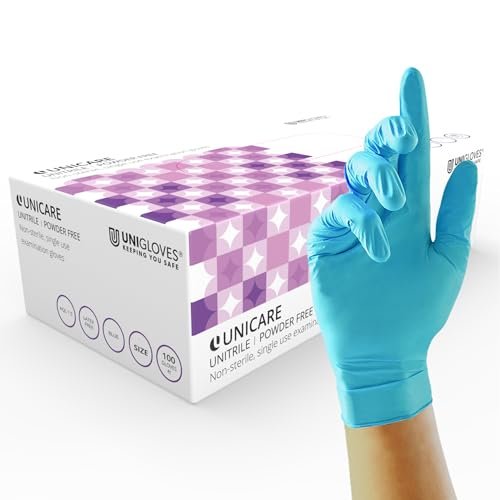 UniGloves UT02 rękawice nitrylowe bez pudru, winylowe, małe, zestaw 100 sztuk