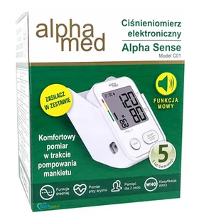Ciśnieniomierz elektroniczny naramienny Alphamed Alpha Sense C01 z zasilaczem, 1 sztuka - Ciśnieniomierze i akcesoria - miniaturka - grafika 1