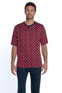 Piżamy męskie - Piżama męska DANIELE Czerwony L - miniaturka - grafika 1