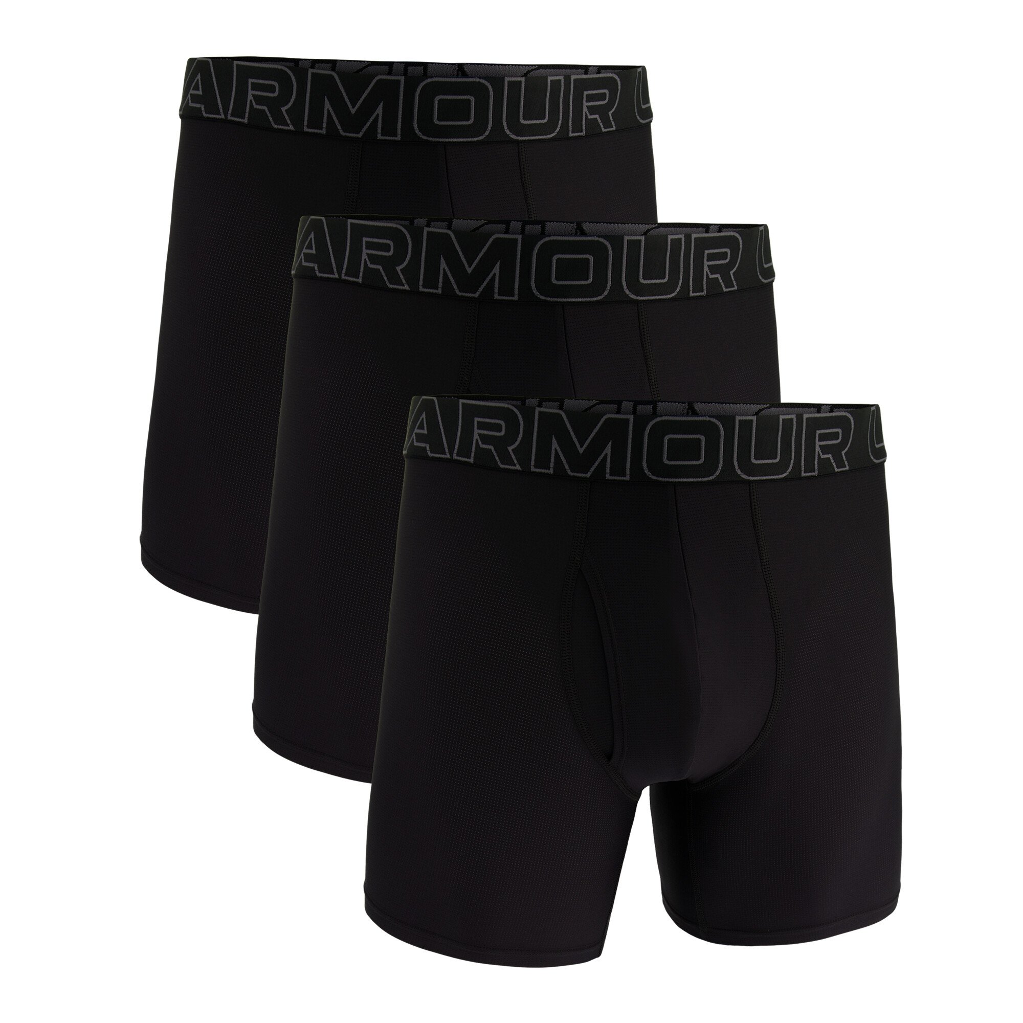 Bokserki męskie Under Armour Perf Tech Mesh Solid 6in 3Pack Black 3XL