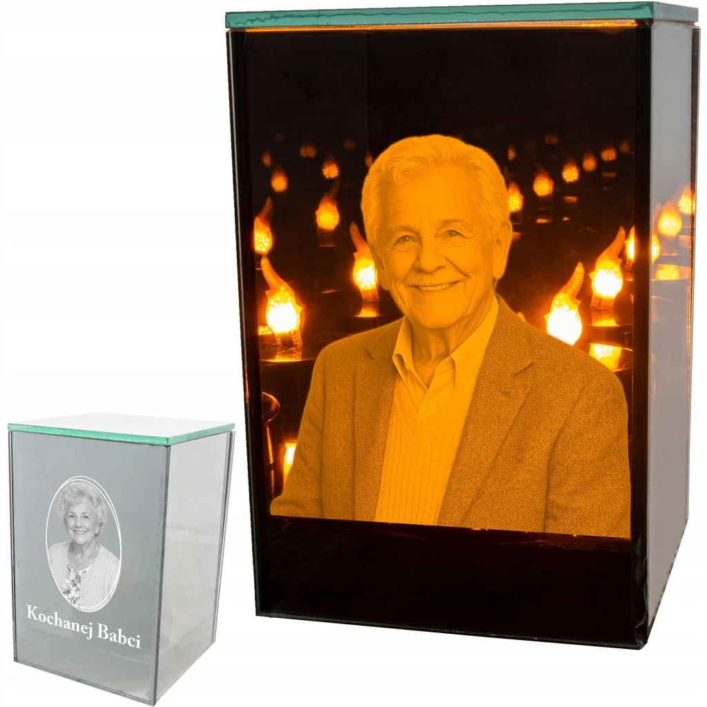Znicz LED 15 cm PERSONALIZOWANY znicz ZE ZDJĘCIEM grawer mama dziadek