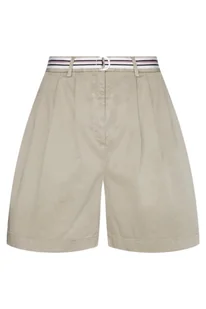 Spodenki damskie Tommy Hilfiger Cotton Modern Chino beżowe-XS - Spodenki damskie - miniaturka - grafika 1