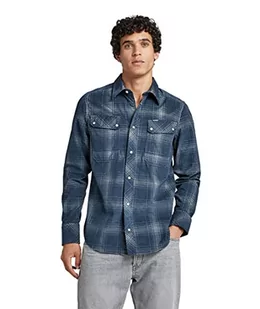 G-STAR RAW Koszula męska Worker Slim, Wielokolorowy (Luna Blue Isaac Check D22005-c549-c757), XS - Koszule męskie - miniaturka - grafika 1