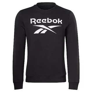 Bluzy męskie - Reebok Męska bluza z logo, duża, Stacked Logo, czarna, M, Czarny, M - grafika 1
