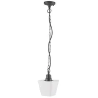 Lampy ogrodowe - Sanico Giza 312242 lampa wisząca zwis 1x12W E27 IP44 czarna / biała - miniaturka - grafika 1