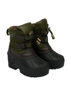 mikk-line Botki zimowe w kolorze ciemnozielono-czarnym - Botki damskie - miniaturka - grafika 1