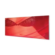 Dekoracje domu - Szklana płyta Kobieta pod czerwonym tiulem 125x50 cm - miniaturka - grafika 1