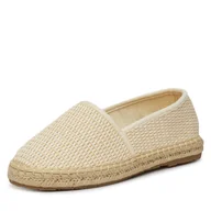 Espadryle damskie - Espadryle DeeZee 8-626-2 Beżowy - miniaturka - grafika 1