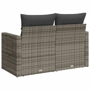 Sofa ogrodowa z poduszkami, 2-osobowa, szara, polirattan Lumarko! - Sofy ogrodowe - miniaturka - grafika 8