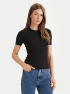 Koszulki i topy damskie - Calvin Klein T-Shirt LV044D246G Czarny Slim Fit - miniaturka - grafika 1