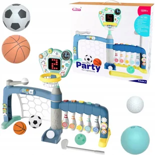 Wielofunkcyjna Bramka 5w1 Piłka Nożna Kręgle Golf Koszykówka Baseball - Zabawki interaktywne dla dzieci - miniaturka - grafika 1