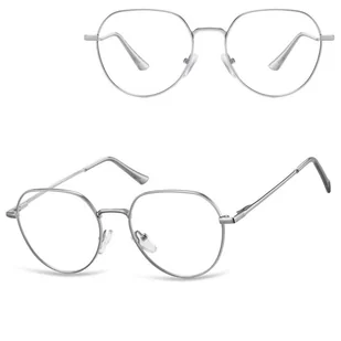 Okulary zerówki lenonki oprawki korekcyjne medium M294A srebrne - Okulary korekcyjne, oprawki, szkła - miniaturka - grafika 1