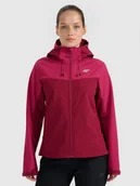 Kurtki i kamizelki sportowe damskie - 4F Kurtka softshell wiatroodporna membrana 8000 damska - czerwona L - miniaturka - grafika 1