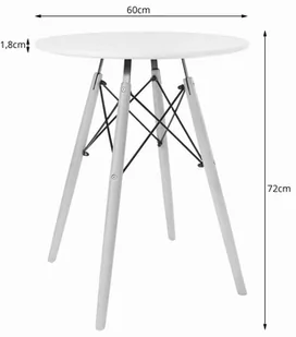 SK Stół TODI Okrągły 60cm - czarny emix - Stoły - miniaturka - grafika 3