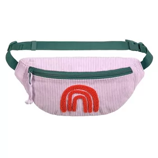 Torebki damskie - LÄSSIG Dziecięca torba na brzuch, torba na ramię z regulowanym paskiem/Mini Bum Bag Cord Rainbow Lilac, liliowy, Dziecięca torba na brzuch - grafika 1