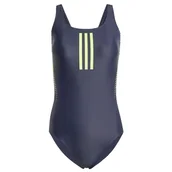 Stroje kąpielowe - adidas Damski strój kąpielowy z 3 paskami z gumową grafiką, 26, Atrament legendy, 128 - miniaturka - grafika 1