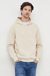 Pepe Jeans bluza bawełniana Ramsey męska kolor beżowy z kapturem z nadrukiem - Bluzy męskie - miniaturka - grafika 1