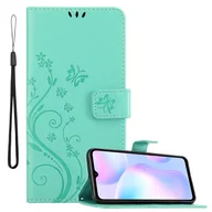 Etui i futerały do telefonów - Pokrowiec Cadorabo do Xiaomi RedMi 9A / RedMi 9AT w kolorze FLORAL TURQUOISE pokrowiec ochronny w kwiatowy wzór z magnetycznym zamknięciem, funkcją podstawki i kieszeniami na karty etui z klapką w kwiaty etui na telefon komórkowy etui na książkę - miniaturka - grafika 1