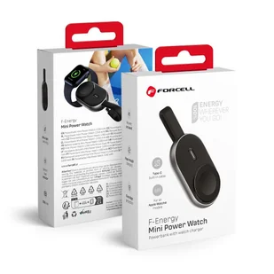 Forcell Power bank indukcyjny F-Energy Mini Power Watch do Apple Watch, 1200mAh, czarny - Powerbanki - miniaturka - grafika 1